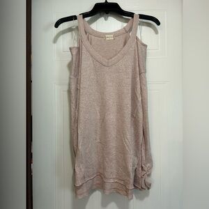 Altar’d State Light Pink Cold Shoulder Sweater
